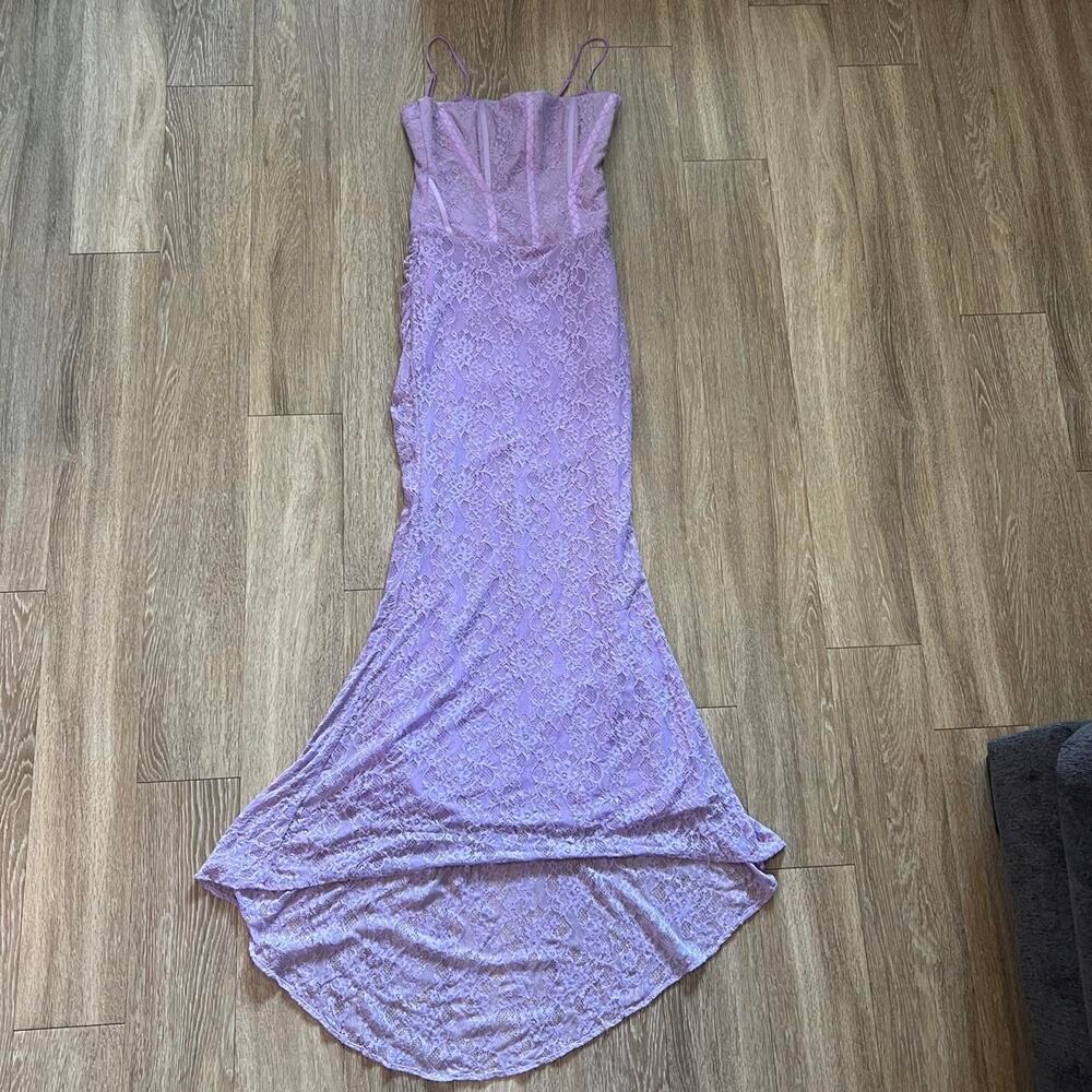 HOUSE OF CB 'Antonina' Orchid Lace Corset Maxi Dress